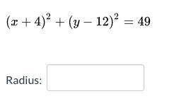 What is the Center and Radius of the circle formed from the following equation?