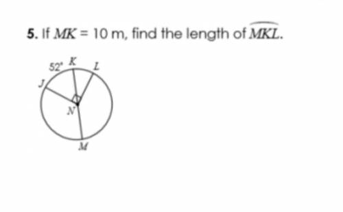 If MK = 10 m, find the length of MKL.