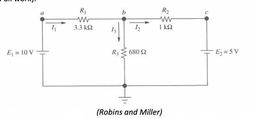 1. Use superposition to calculate the magnitudes of all currents in the circuit shown below (show al