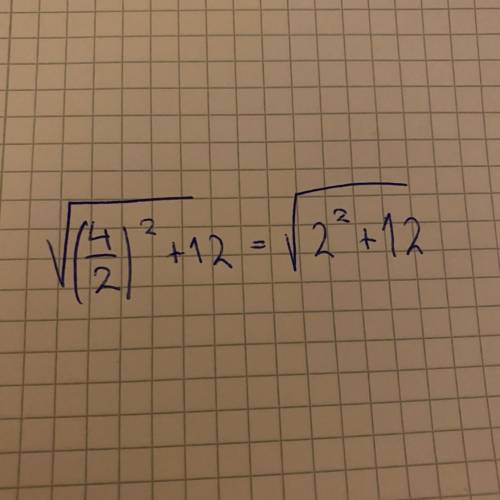 Why is square root (4/2)^2 = 4 and not 2?