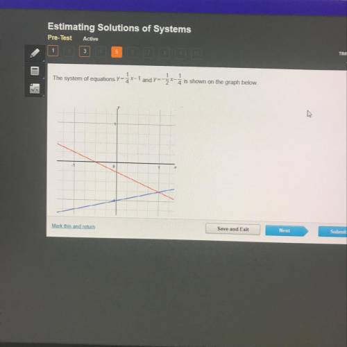 The system of equations y=4x-1 and y- 3*- is shown on the graph belome Pls help will be voted the Br