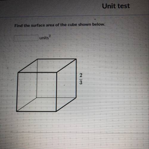 Find the surface area of the cube shown
