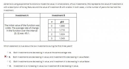 Which statement is true about the two investments during the first three years?