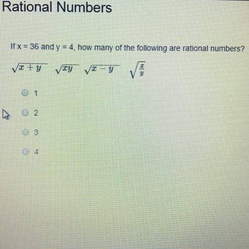 If x=36 and Y=4, how many of the following are rational numbers?
