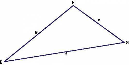 If ∠G measures 40°, ∠F measures 49°, and f is 7 feet, then find g using the Law of Sines. Round your