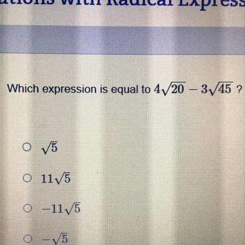 Please help Which expression is equal to...?