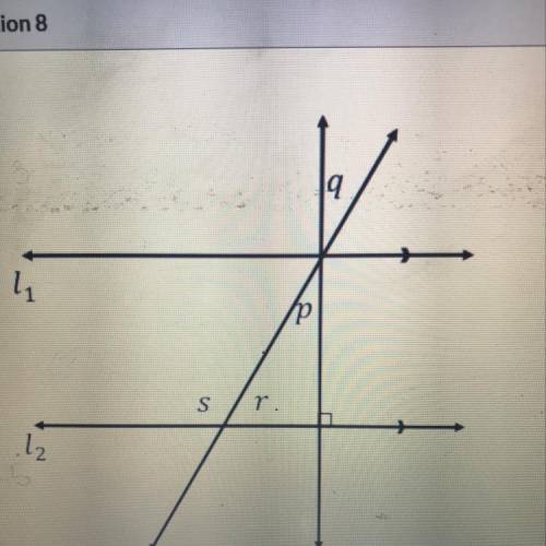 Using the picture above if m Angle r = 37º find the measure of Angle s
