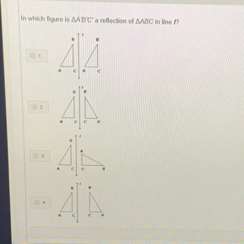 In which figure is AA'B'C' a reflection of AABC in line ??