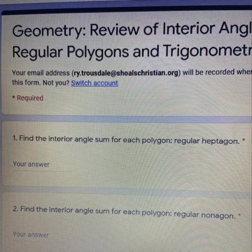 Find the interior angle sum for each polygon: regular hexagon
