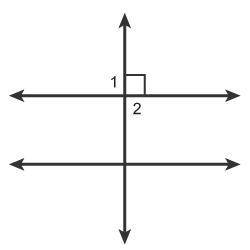 Which relationship describes angles 1 and 2? complementary angles vertical angles adjacent angles li