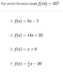 For which function does f(14)=23?