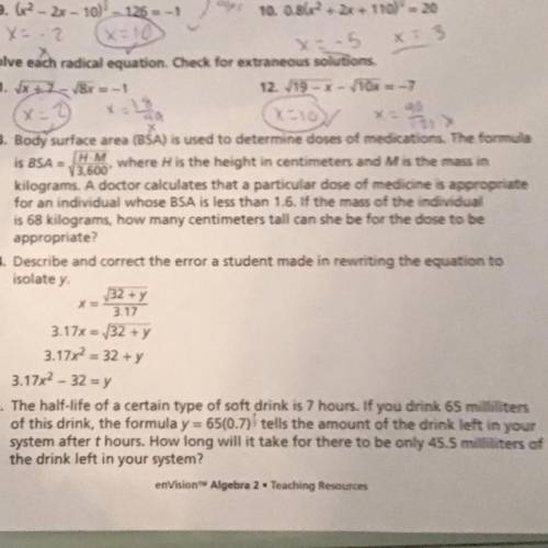 I need help with 13-15! (Algebra 2)