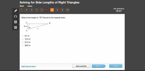 What is the length of Line segment A B? Round to the nearest tenth.