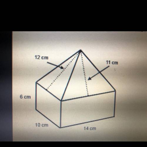What is the total surface area of the solid? 12 cm 11 cm 6 cm 10 cm 14 cm 558 square centimeters 702