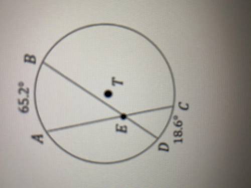 In circle T below, find the measure of angle BEC.