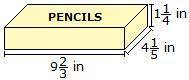 Candice bought a pencil box, shown below, to take with her to school. What is the volume of the penc
