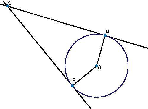 Please Help Me! If you can, please provide explanationLines CD and CE are tangent to circle a. If m∠