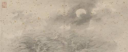 The image shows a Taoist painting of an ocean scene. How does the painting reflect the ideas of Taoi