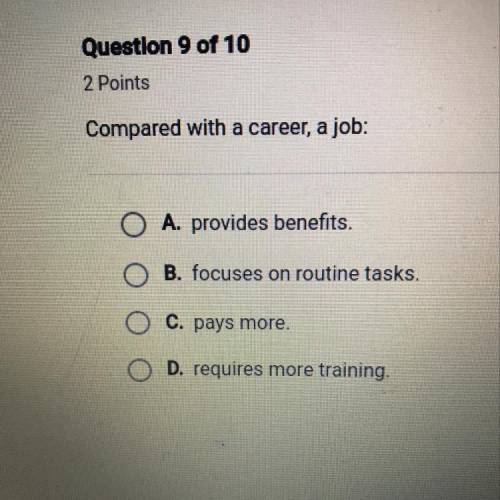 Compared with a career , a job ?