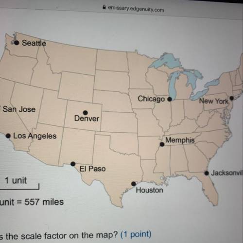 What is the scale factor of the map (map is in the picture) 1unit=557