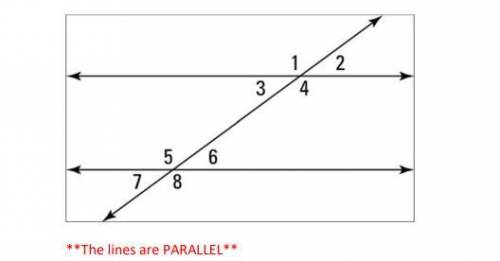A. If the measure of angle 2 is 35°, what is the measure of angle 6?  b. If the measure of angle 2 i