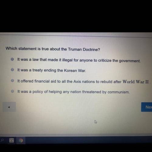 Which statements is true about the Truman Doctrine?