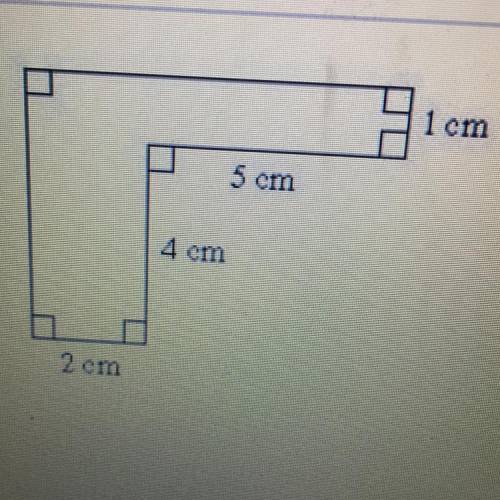 1 cm 5 cm 4 cm 2 cm What is the area of the figure?