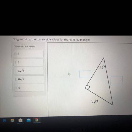 What is the correct side values 45-45-90 triangle