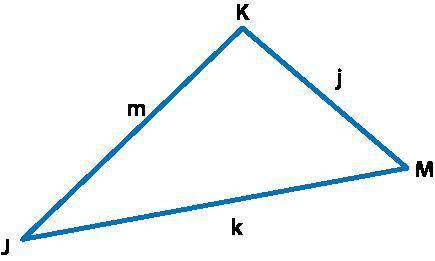 If m is 21 inches, j is 28 inches, and ∠K measures 90°, then find k using the Law of Cosines. Round