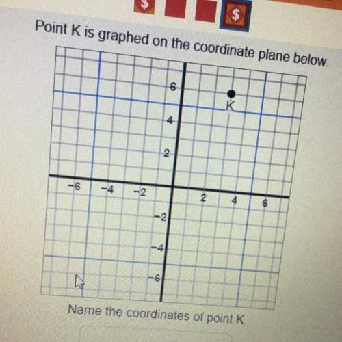 Name the coordinates of point K after its is reflected over the y-axis
