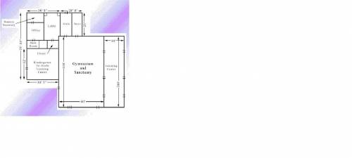 The diagram below shows the floor plan of a Christian School. Calculate the area of the following tw