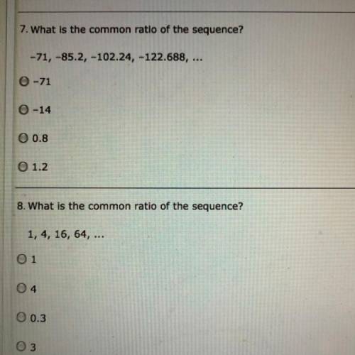 What is the common ratio of the sequence?