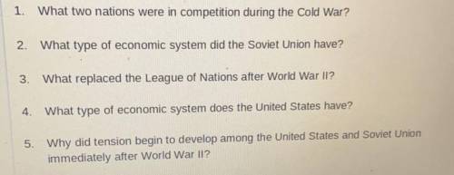 Can someone please help me on these five questions?