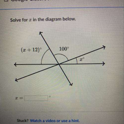 Solve for x in the diagram in the pic