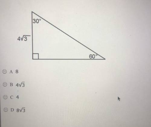 Determine the length of the hypotenuse.