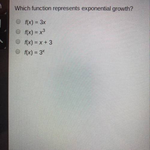 Which function represents exponential growth?