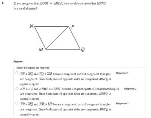 If yo are given PNM = MOP How would you prove that MNPQ is a parallelogram?