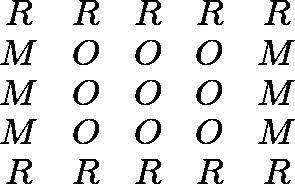 In how many ways can you spell the word ROOM in the grid below? You can start on any letter R, then