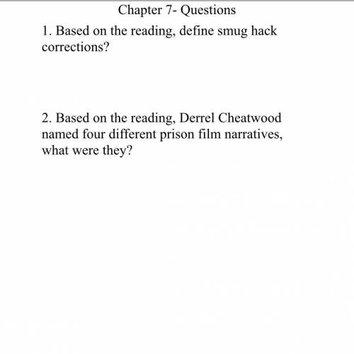 1. Based on the reading, define smug hack corrections? 2. Based on the reading, Derrel Cheatwood nam