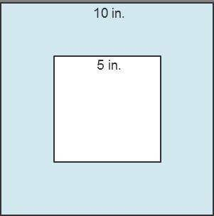 The figure shows a smaller square within a larger square. A point is chosen at random inside the lar