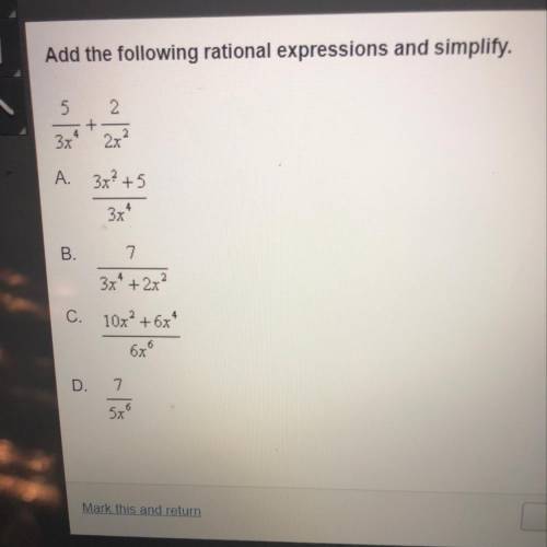 Add the following rational expressions and simplify