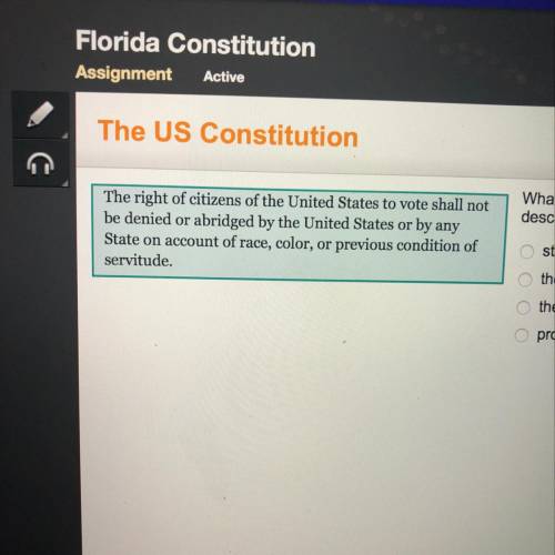 What right, protected by the US Constitution, is described in this passage? 1:states' rights 2:the r