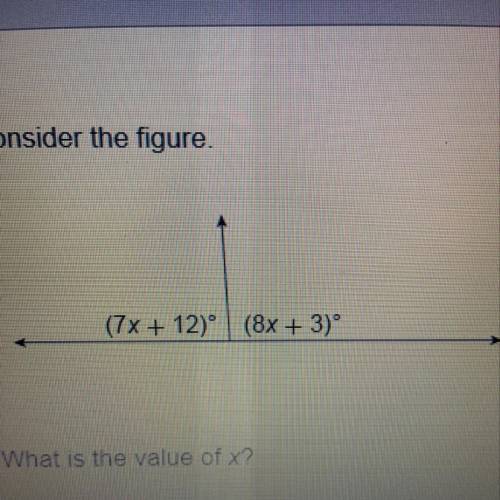 Consider the figure. What is the value of x?