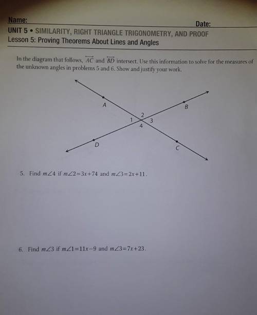 UNIT 5 SIMILARITY, RIGHT TRIANGLE TRIGONOMETRY, AND PROOFLesson 5: Proving Theorems About Lines and