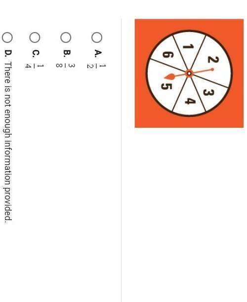 Study the spinner below. If wedges 2 and 5 are each twice the area of one of the other wedges, what