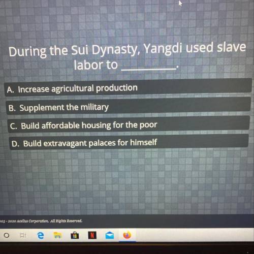 A, b, c, or d? what did yang do use slabor to do