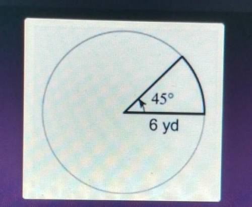 Find the area of the 45° sector of the sector
