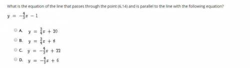 What is the equation of the line that passes through the point (6,14) and is parallel to the line wi