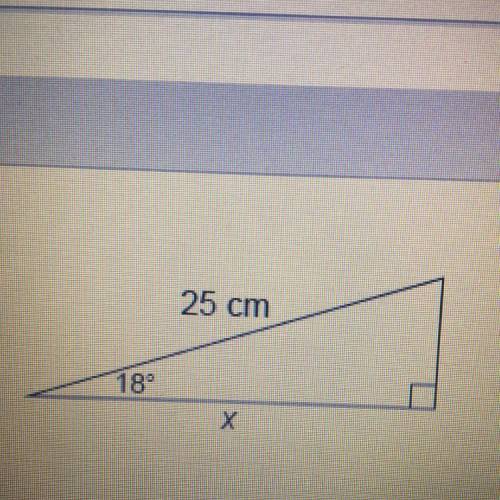 What is the value of x in the triangle? Enter your answer in the box, round your final answer to the