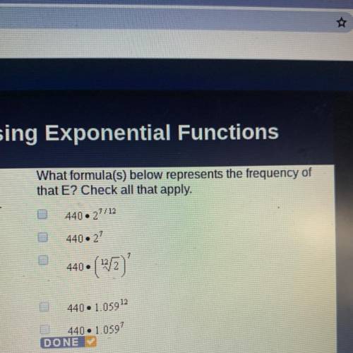 What formula(s) below represents the frequency of that E? Check all that apply.